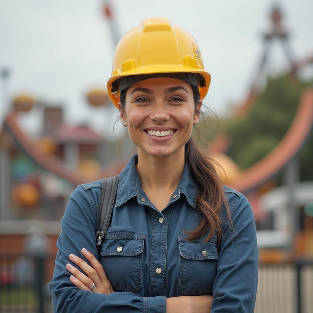 Rebecca Morrison operations director with safety equipment